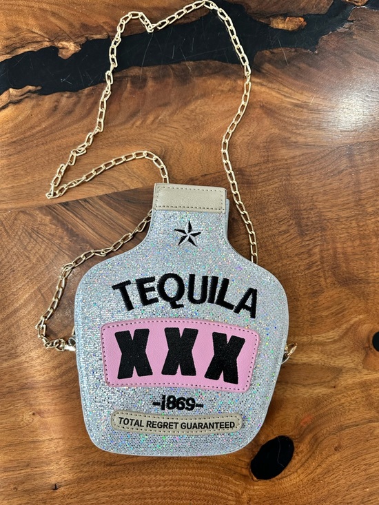 Handbags - Glitter Tequila Bottle Crossbody Bag